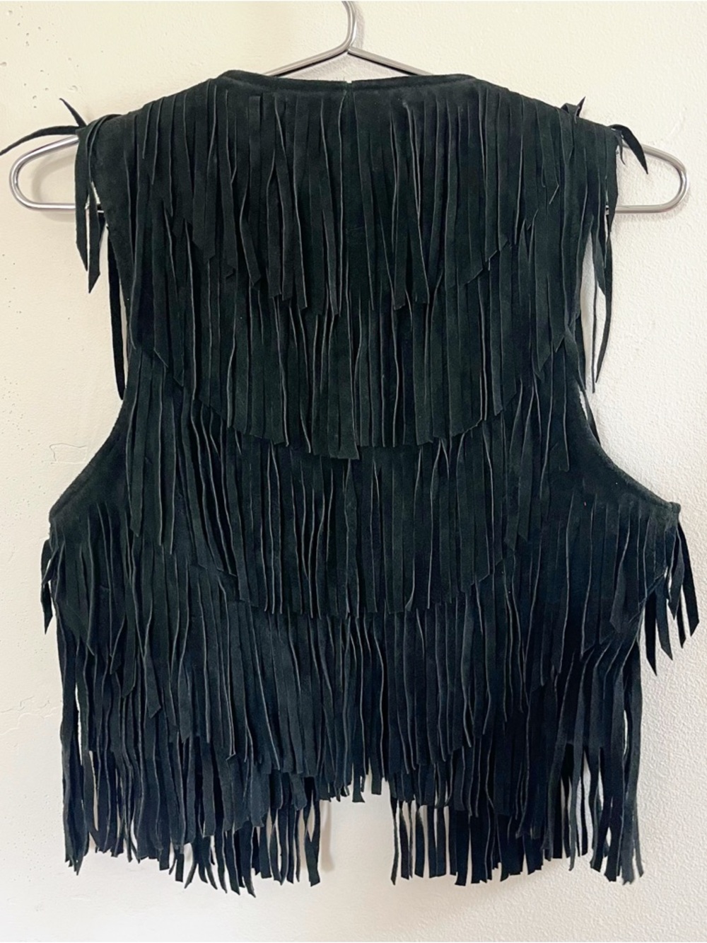 Vintage Boho Festival Suede Fringe Vest sz S / M - Picture 7 of 8